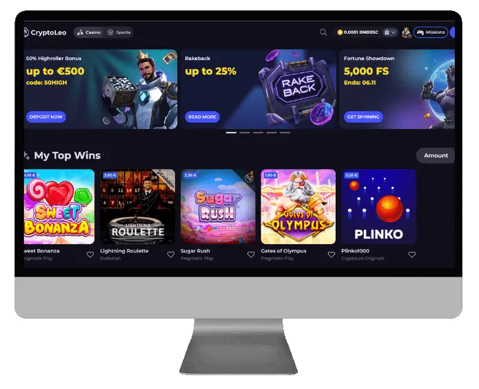 cryptoleo casino muckup no bg